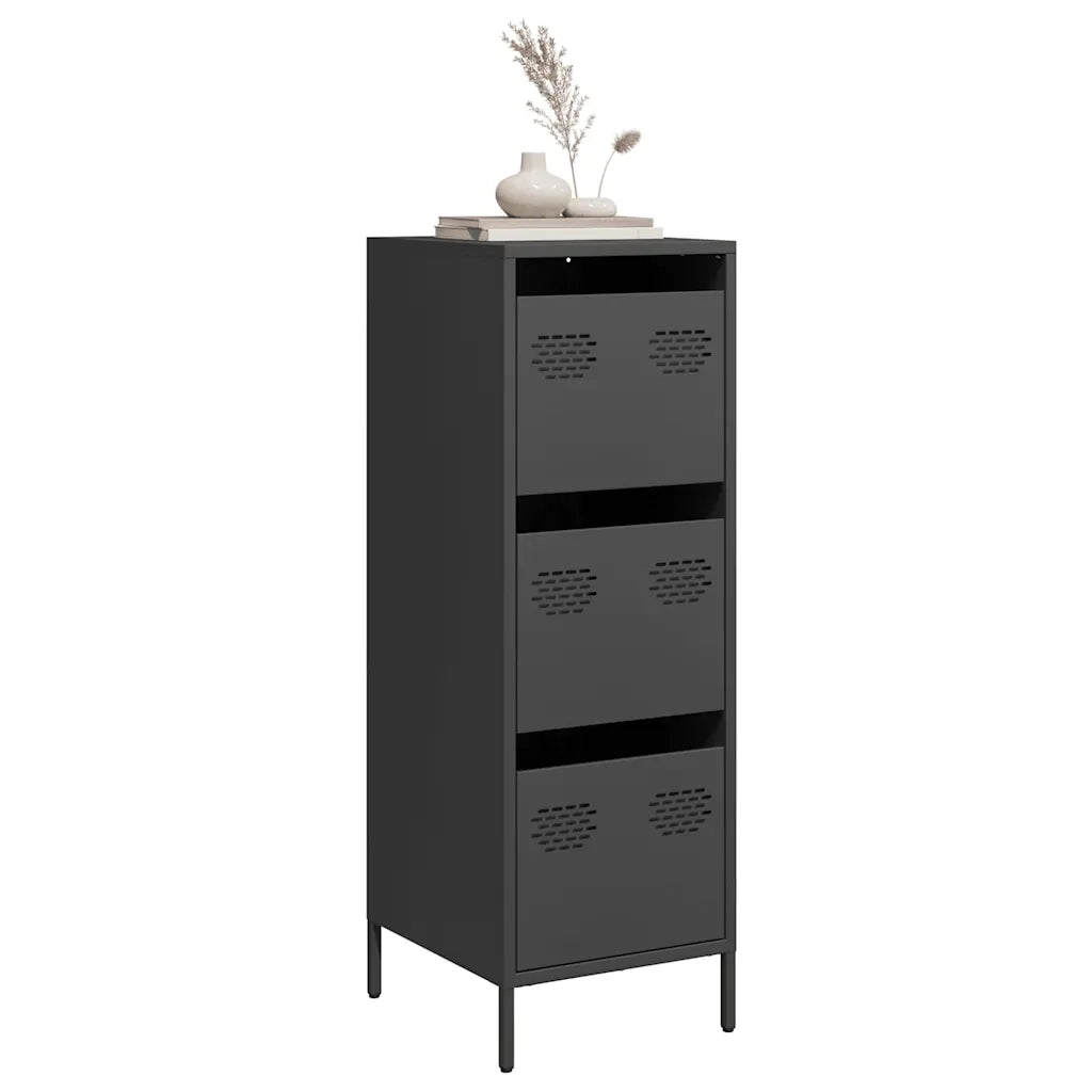 Credenza | Madia | Buffet da pranzo | Armadio da pranzo Nera 39x35x103,5 cm in Acciaio