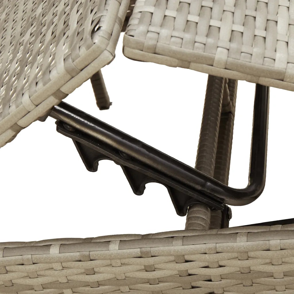 Lettini Prendisole 2 pz con Tavolino Grigio in Polyrattan 4002712