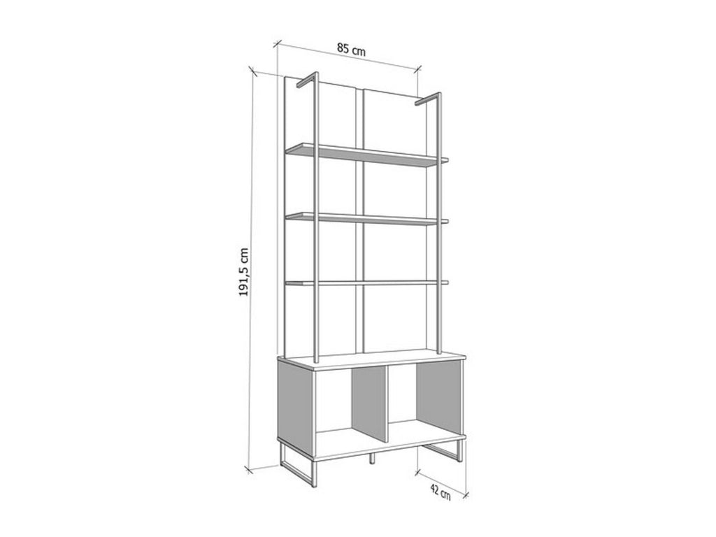 Mobile Espositore Gargnano, Vetrina 4 Ripiani, 85x42x191.5h cm Marrone Rovere Nodi