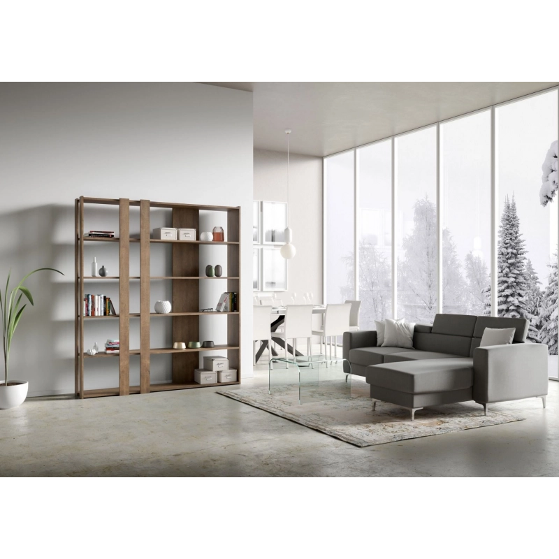 Composizione Libreria C Kato 6R 2 fianchi 4 fasce lunghe - Noce