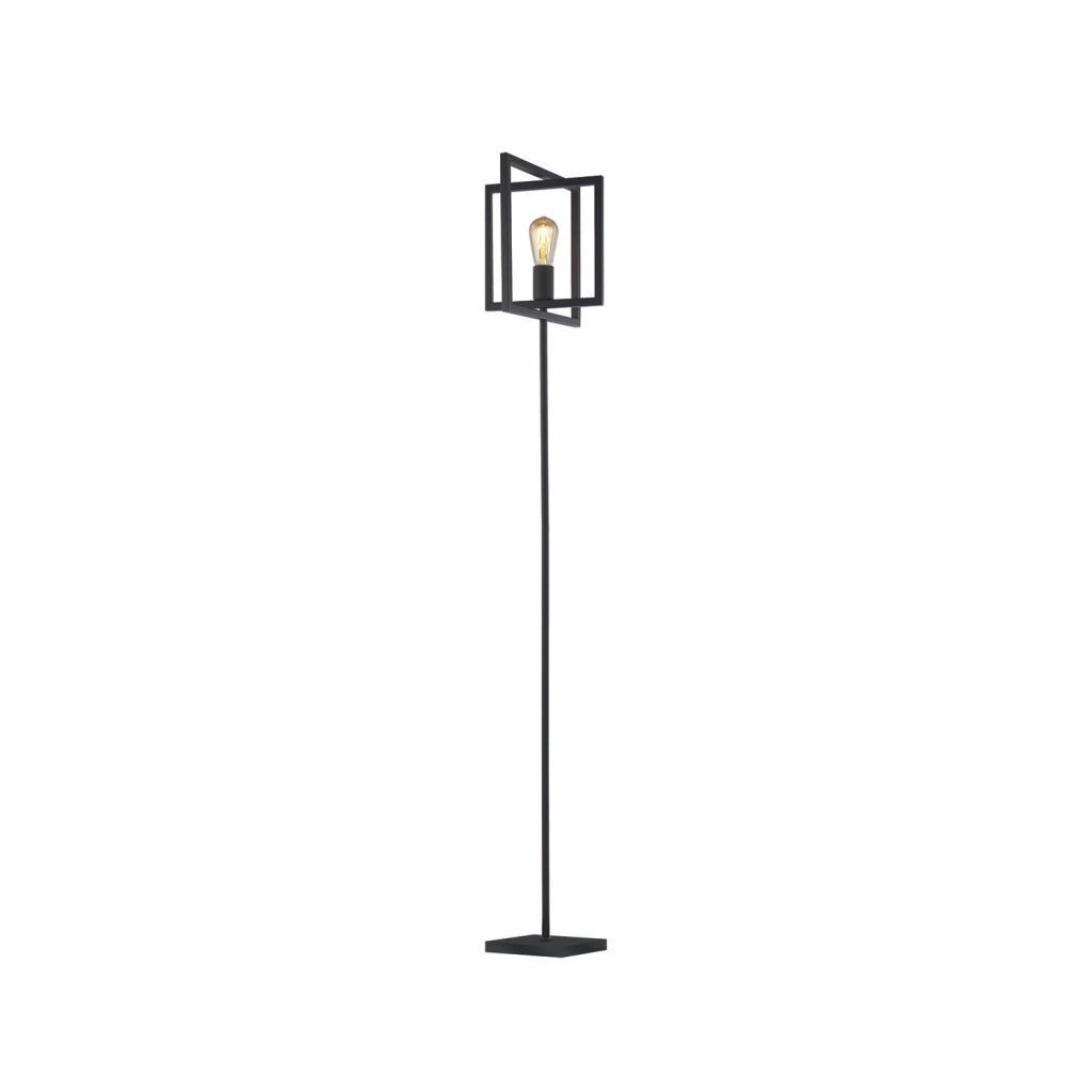 Piantana Industrial-Nordico Plaza Acciaio Nero 1 Luce E27
