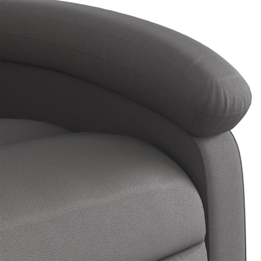 Divano Sedia-Poltrona reclinabile in Vera Pelle Grigia 716504