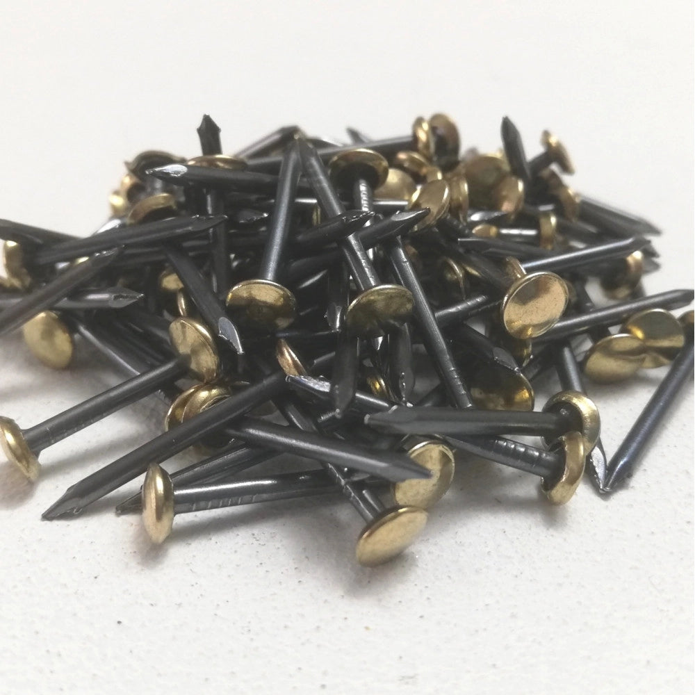 Chiodi di acciaio testa rotonda ottonata da 2,00x35mm - 100pz