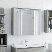 Mobiletto per specchio da bagno Grigio Sonoma