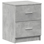 Comodino | Armadio da Notte | Mobiletto da notte con 2 Cassetti Grigio Cemento 40x36x50 cm