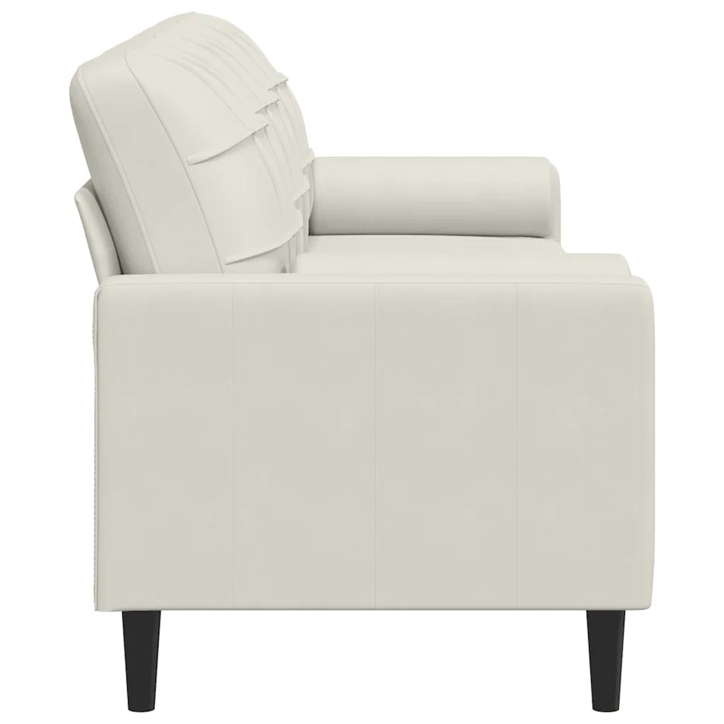 Divano a 3 Posti con Cuscini Crema 210 cm in Velluto 3278247