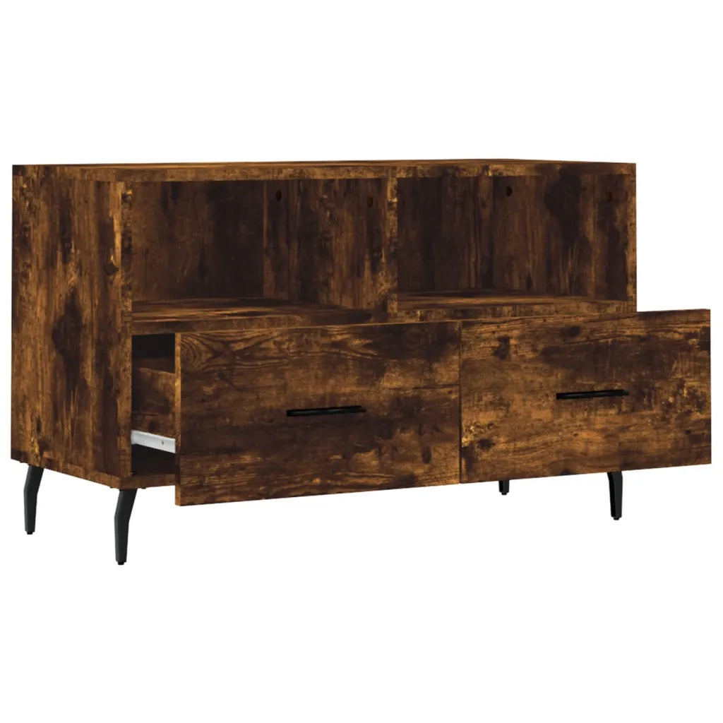 Mobile Porta TV Rovere Fumo 80x36x50 cm in Legno Multistrato 828993