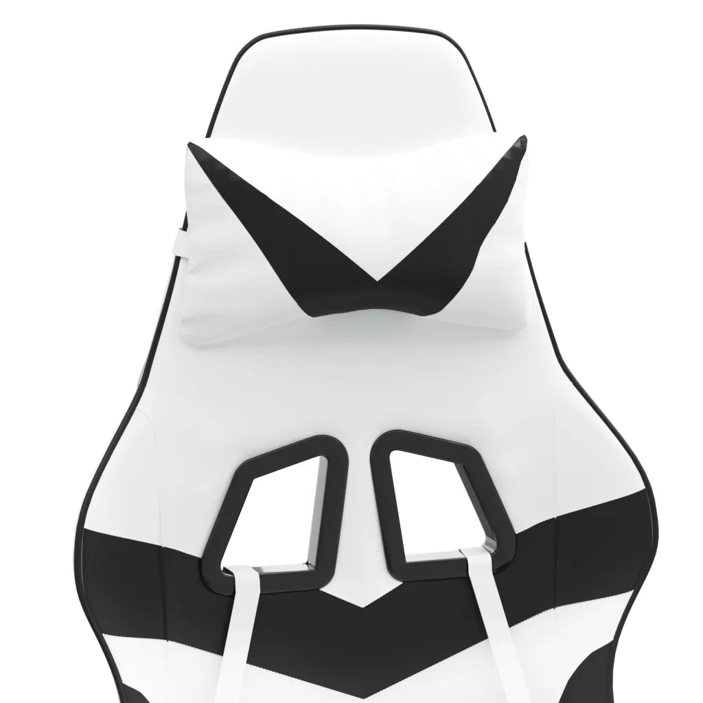 vidaXL Sedia da Gaming Girevole Bianco e Nero in Similpelle