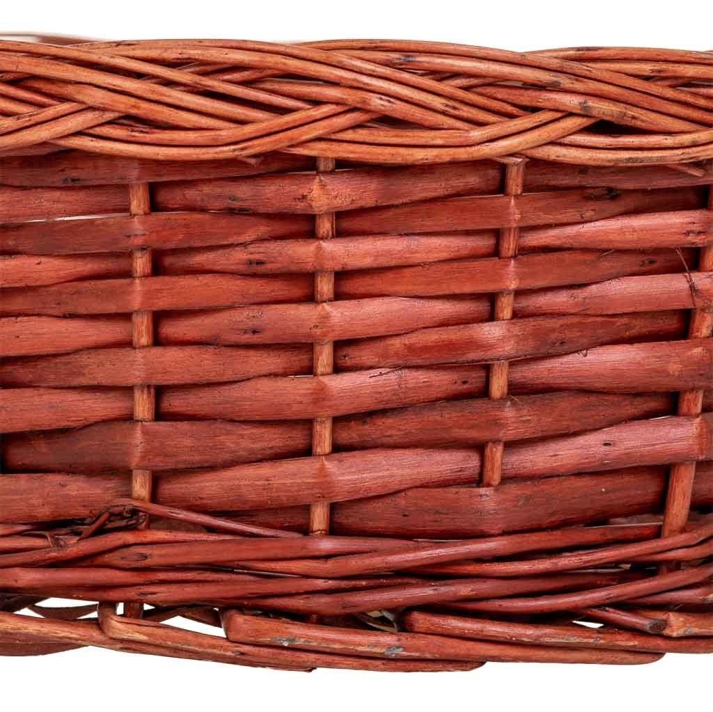 Set di 3 cestini in vimini con manici marroni
