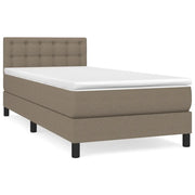Letto singolo | Letto per adulti | Giroletto a Molle con Materasso Tortora 90x200 cm inTessuto