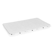 Pedana doccia antiscivolo 80x50 cm bianca con effetto legno in plastica