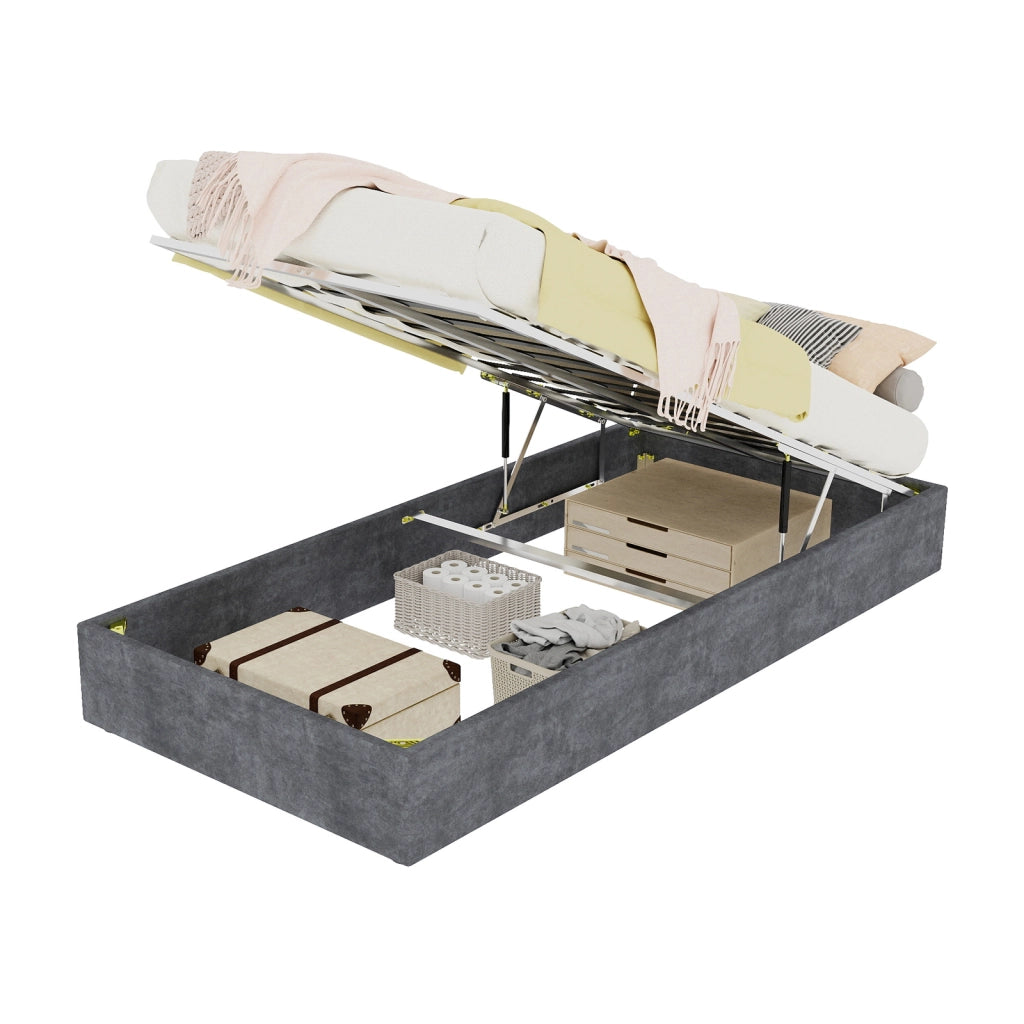letto telaio grigio velluto olandese 90 x 200 cm