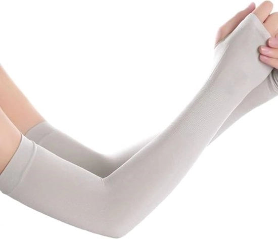 Due paia di guanti da sole compressi - copertura per tatuaggi - protezione solare per uomini e donne - guanti sportivi - grigio