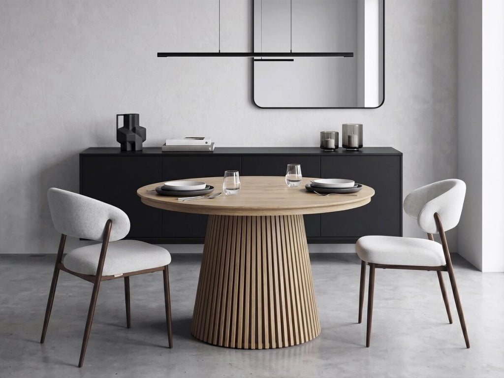 Set di 2 sedie da pranzo in tessuto e metallo "Edena" - Grigio chiaro