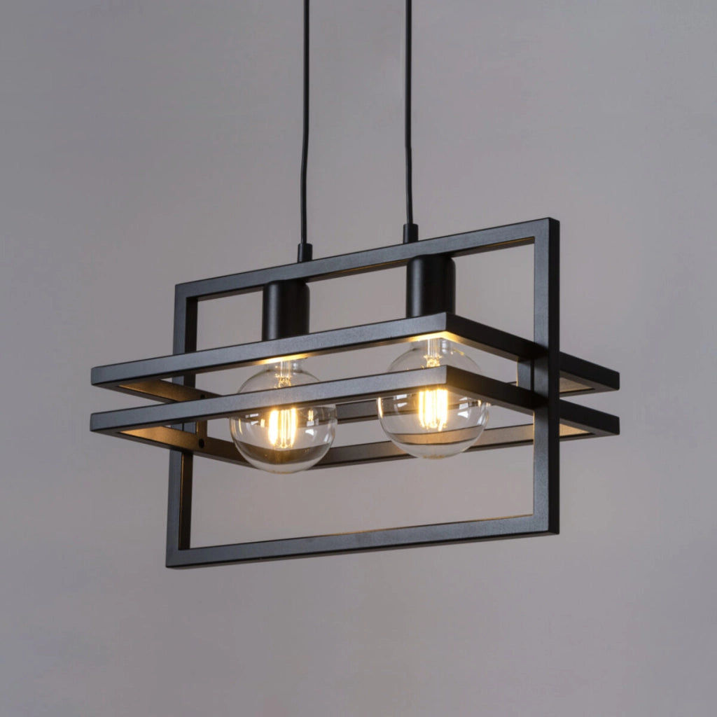 Lampada a sospensione loft nera Merci 2xE27 Sigma Lighting