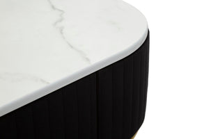 Consolle Fissa 1 Cassetto 100x43x74 cm in Metallo e Tessuto Imbottito Nero