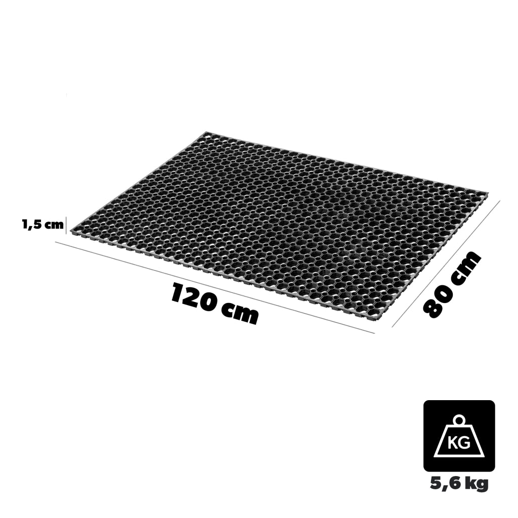Zerbino d'ingresso KADAX, tappetino universale per scarpe, 120x80 cm, gomma