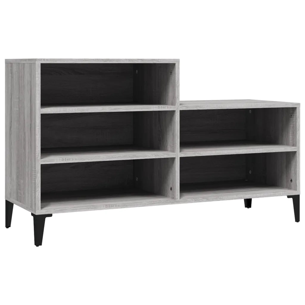 Scarpiera-Scaffale per scarpe Grigio Sonoma 102x36x60 cm in Legno Multistrato 701486