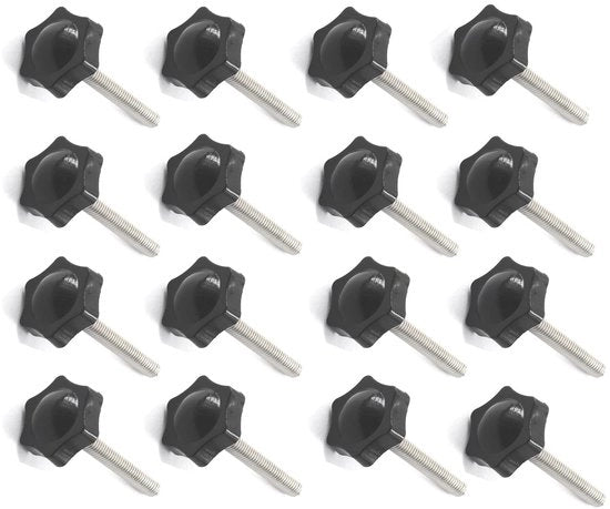 Viti a manovella a 16 pezzi - M5x35mm viti a vite - Acciaio inossidabile - Viti a manovella sterzo - Viti a vite a doppia testa - Facile da installare
