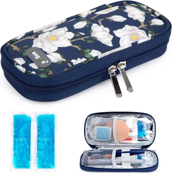 Borsa di isolamento per diabetici con 2 elementi refrigeranti - Accessorio di viaggio sicuro e rinfrescante per dispositivi medici