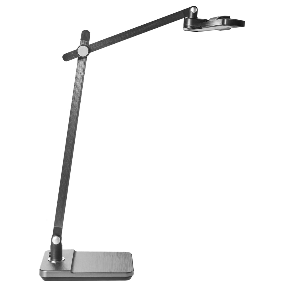 Lampada da scrivania professionale per ufficio grigia illuminazione da tavolo per lettura e computer braccio regolabile dimmer continuo
