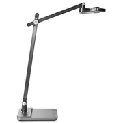 Lampada da scrivania professionale per ufficio grigia illuminazione da tavolo per lettura e computer braccio regolabile dimmer continuo