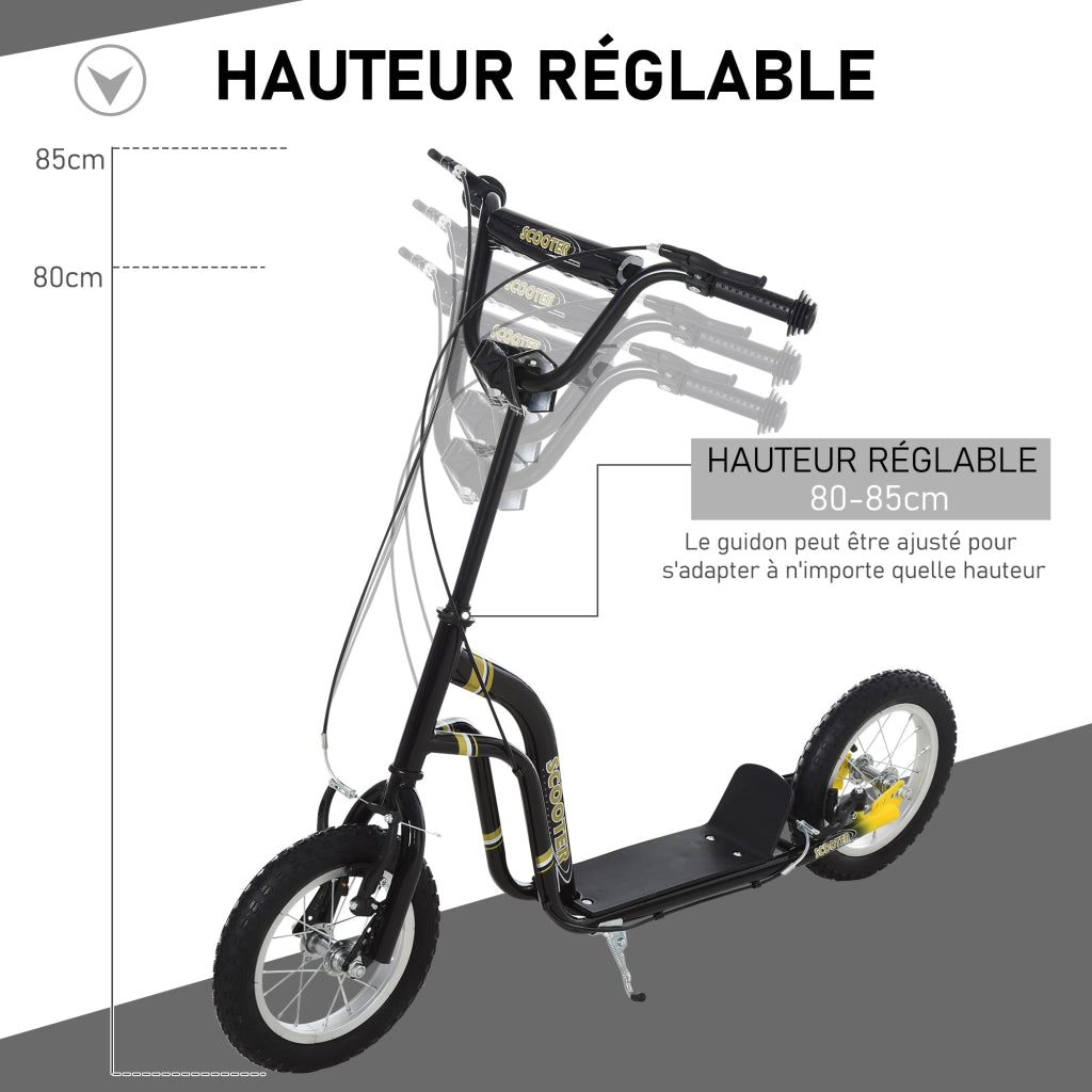 Trottinette Bambini ¨C zephmum ¨C Nero, Pneumatici 12 Pollici, 100 kg