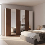 Armadio 6 ante battenti con specchi bronzati Mustella 275x55x240h colore bronzo