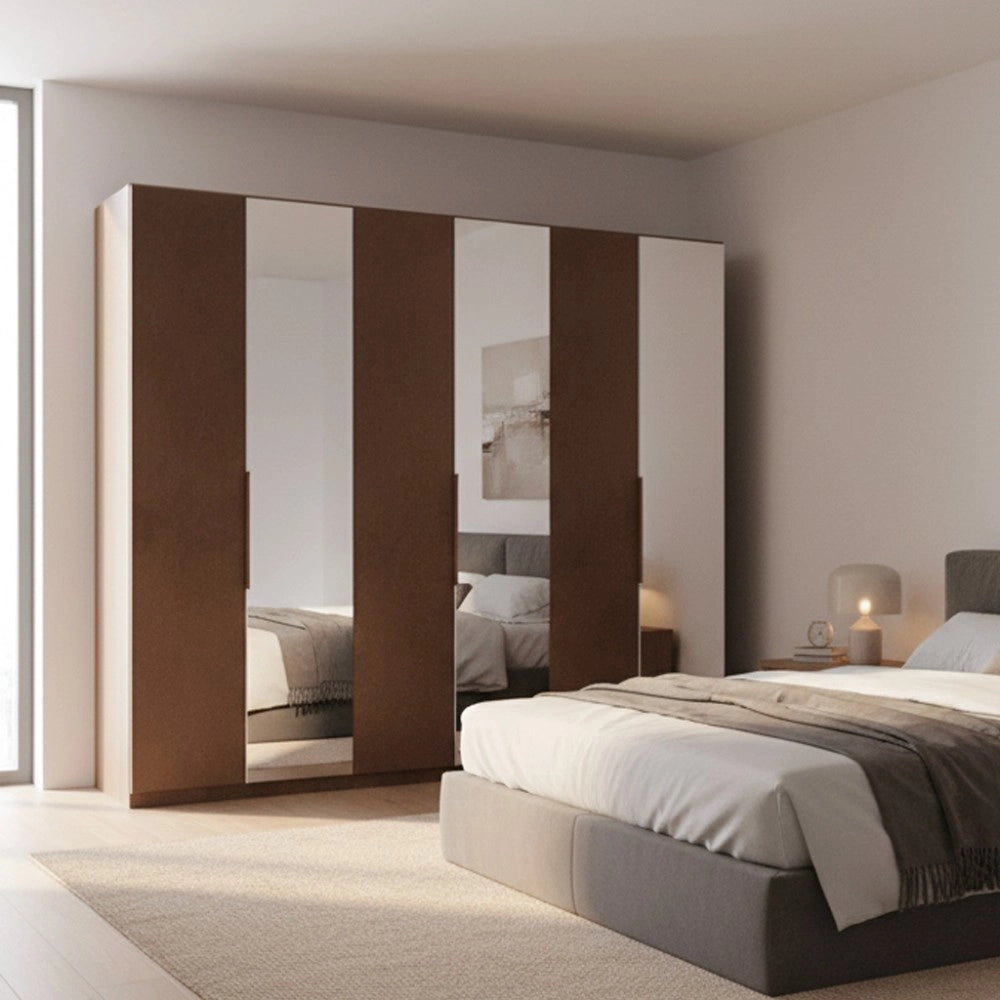 Armadio 6 ante battenti con specchi bronzati Mustella 275x55x240h colore bronzo