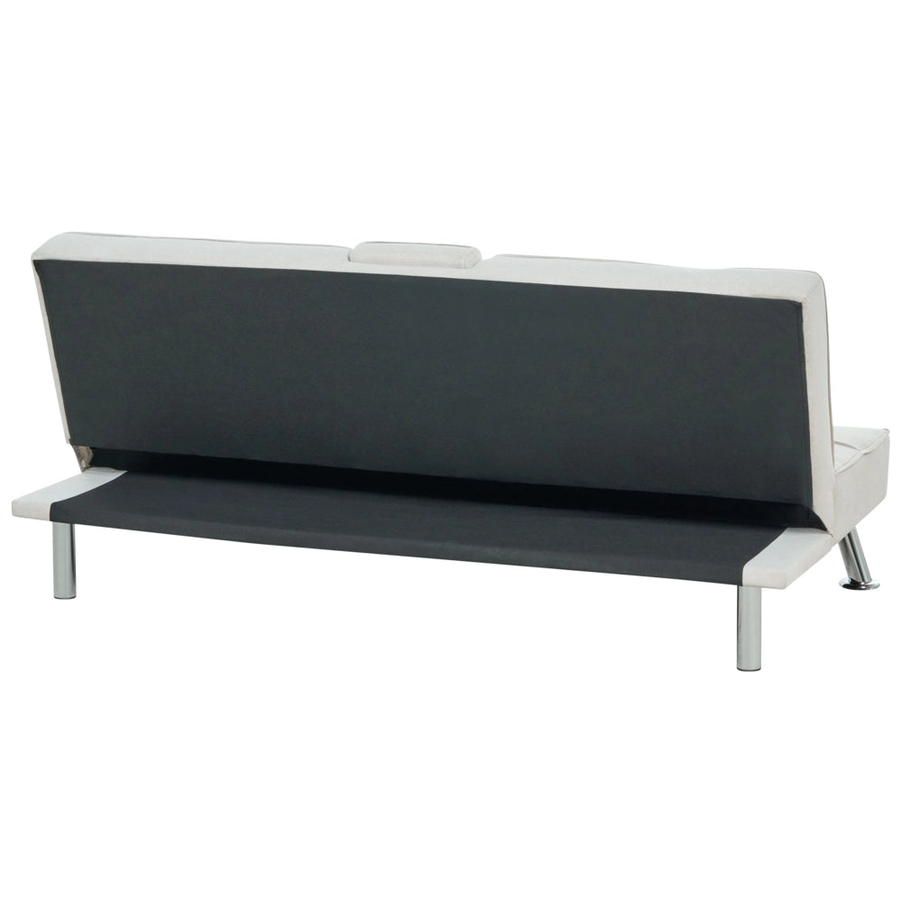Divano letto a 3 posti moderno in tessuto di colore beige salotto elegante stile moderno
