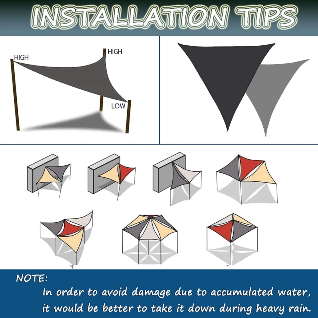 Tenda parasole per esterni, per patio, giardino, cortile e piscina, tessuto impermeabile e protettivo dai raggi UV