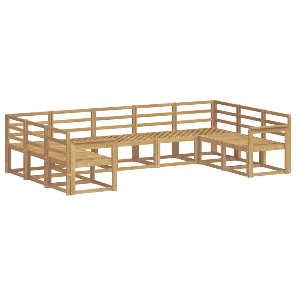 Set di divani da esterno 9 pcs Bianco Legno di Acacia Massello 3388208