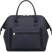 Borsa da 15 litri, sacchetto per pranzo per uomo e donna, borsa impermeabile, grande, sacchetto per pranzo riutilizzabile, borsa per il pane per il lavoro, la scuola, i viaggi e la picnic, nera