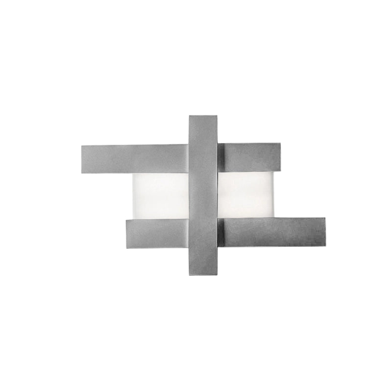 Applique led design moderno 40W - Struttura geometrica in acciaio, luce calda 3000K, 2620lm, larghezza 84 cm, IP20