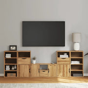 Mobile TV 5 pz con Contenitore ODDA in Legno Massello di Pino 3365378