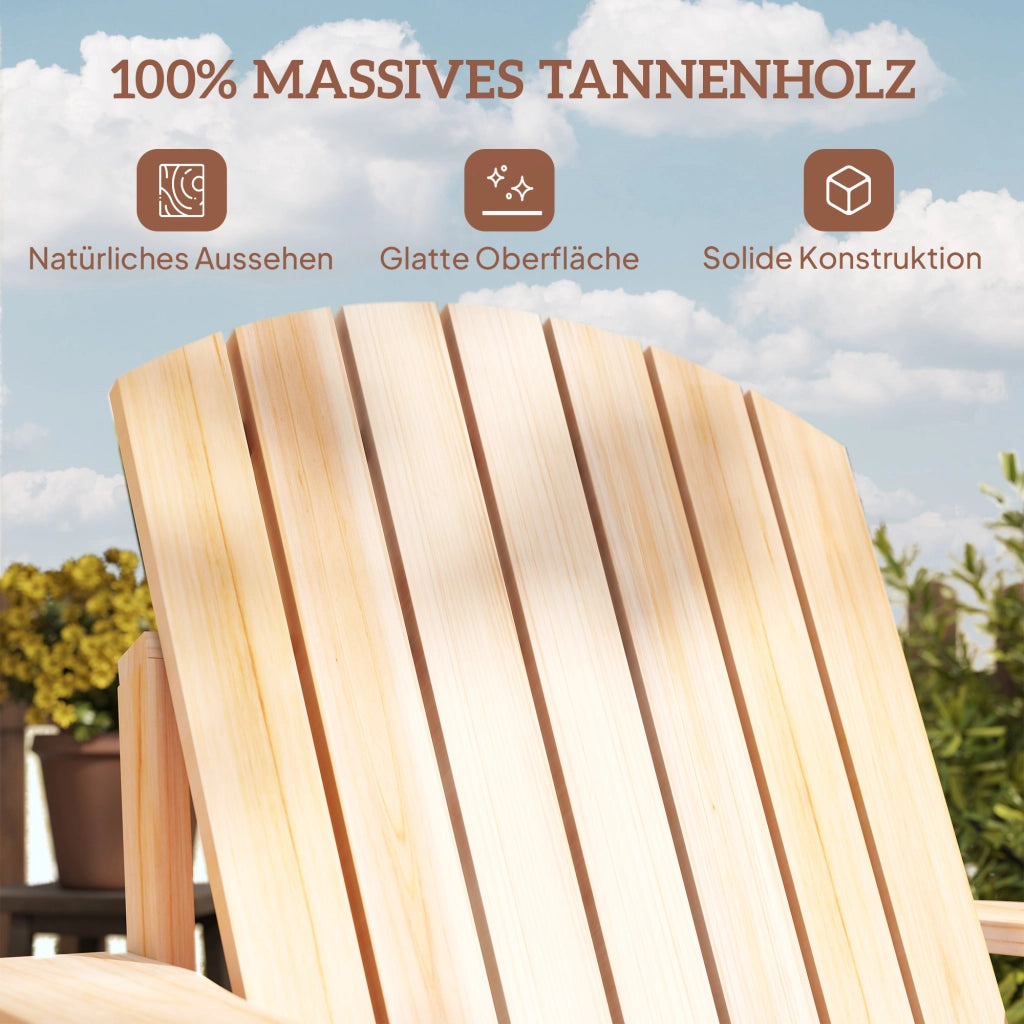 Poltrona da giardino Adirondack con portabicchieri ¨C zephmum ¨C legno massello 72x95x93 cm