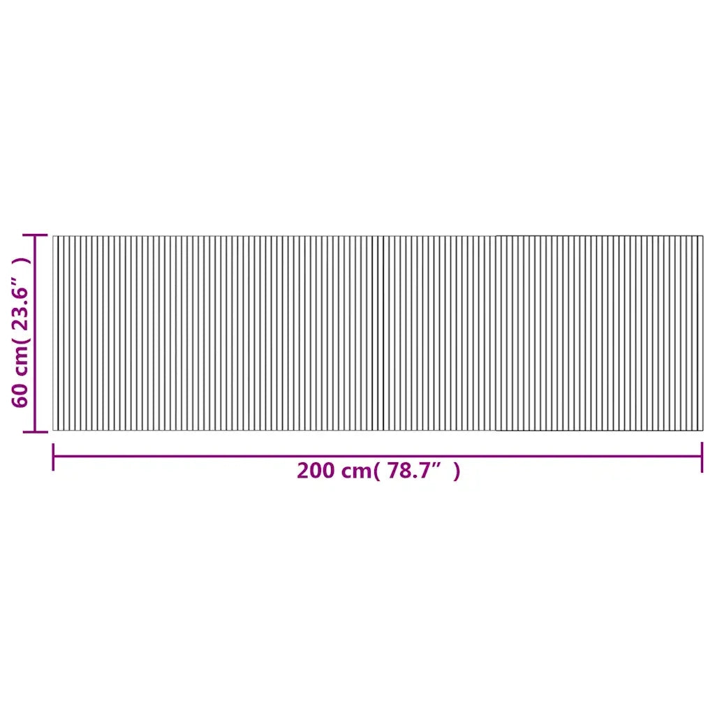 vidaXL Tappeto Rettangolare Marrone 60x200 cm in Bambù