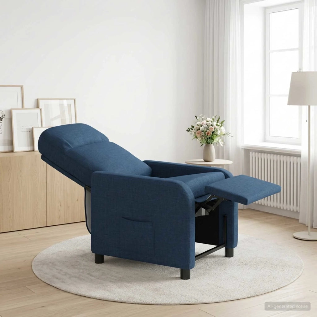 Divano Sedia-Poltrona reclinabile Blu Tessuto 284697