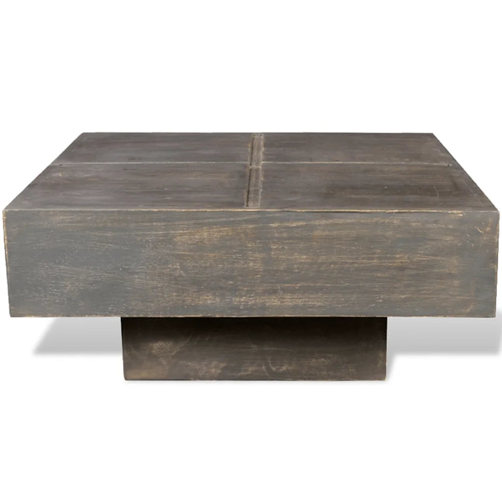 Tavolino Marrone Scuro Quadrato in Legno Massello di Mango  cod mxl 16557