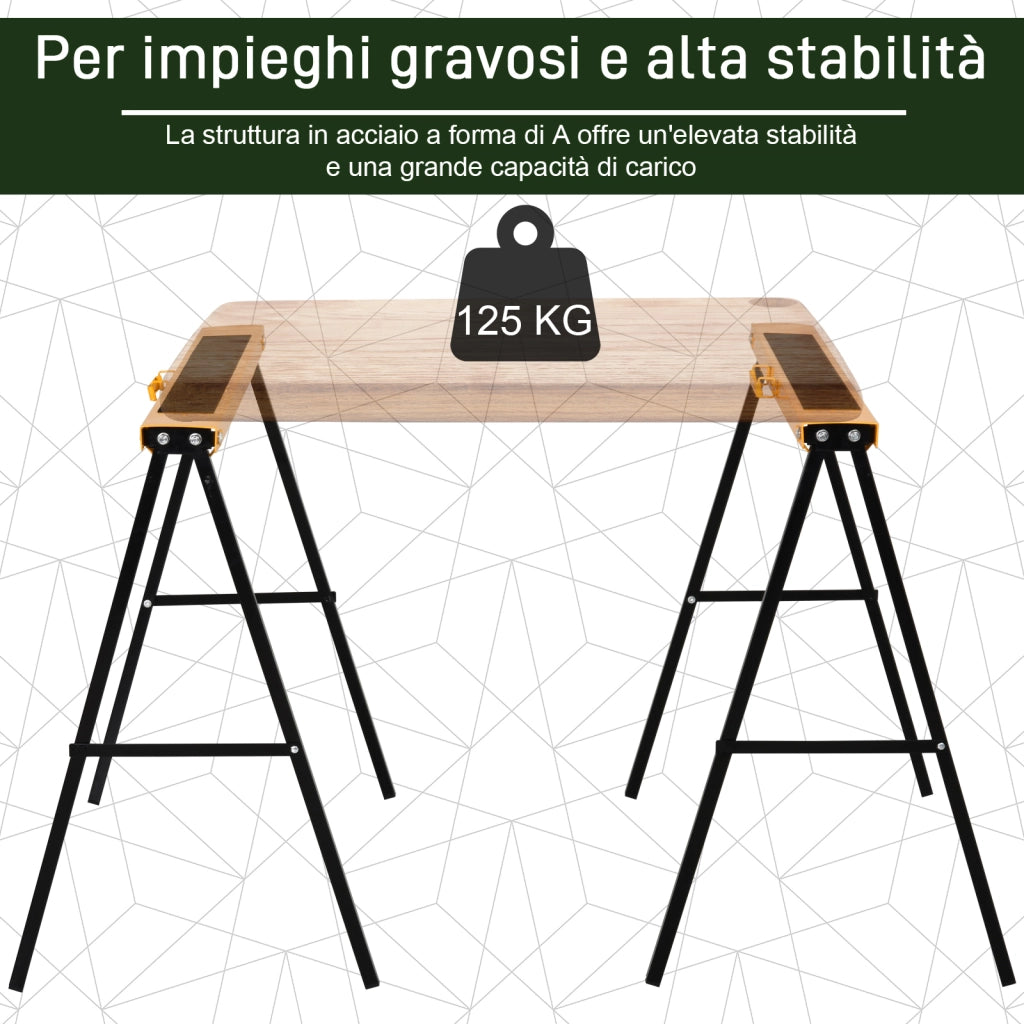 Cavalletto Pieghevole per Legna ¨C Zephmum ¨C Antiscivolo Arancione