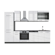 Cucina componibile Fame-Line Bianco lucido/Antracite 300 cm, PL Antracite Vicco