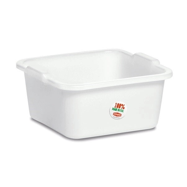 Bacinella in plastica quadrata bianca per bucato 30 cm 7 litri