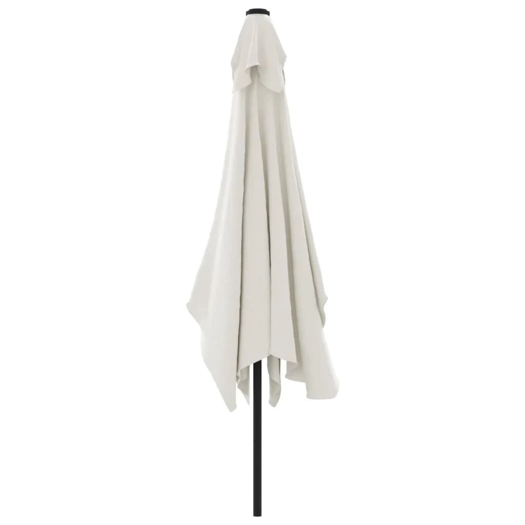 Ombrellone da giardino 200 x 300 cm rettangolare bianco sabbia 02_0008031