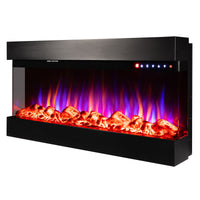 Camino Elettrico da Incasso 48,4x93x20 cm Effetto Fiamma 1500W Dalas Nero