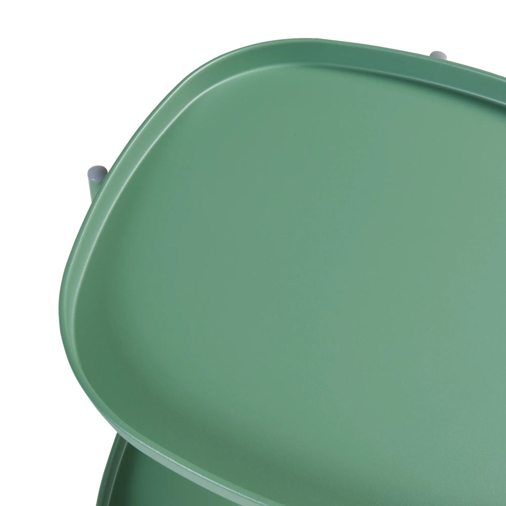 Tavolino da caffè consolle laterale con vassoi estraibili acciaio 58 x 46 x 46 cm verde 03_0010771