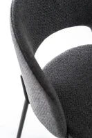 E-STYLO Sedia in tessuto grigio scuro con gambe in metallo antracite, imbottita, 52cm X 55.5cm H. 78.5cm.