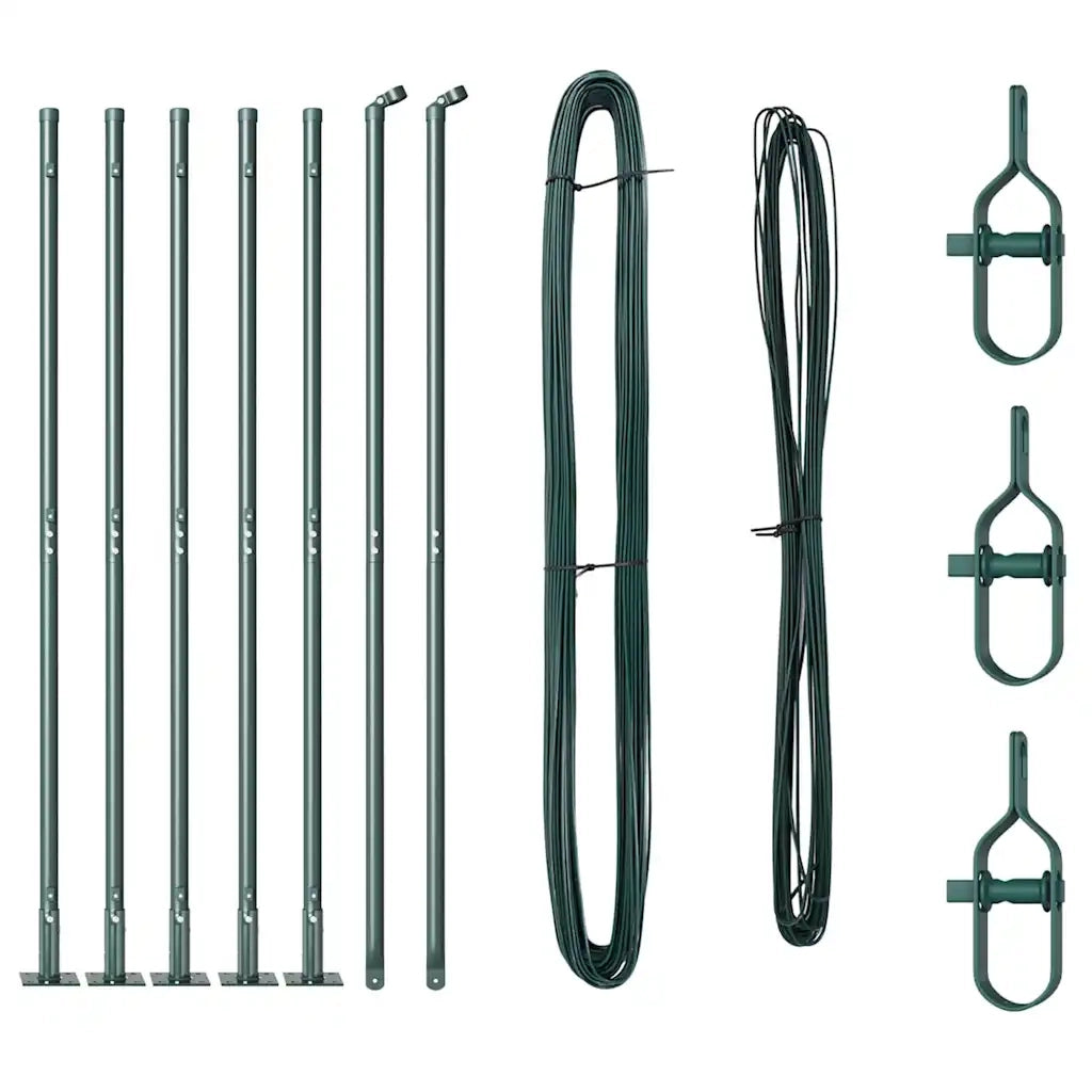 Palo della recinzione 7 pcs Verde Acciaio 42004296