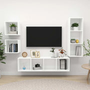 Set Mobile TV 4 pz Bianco in Truciolato 3079772