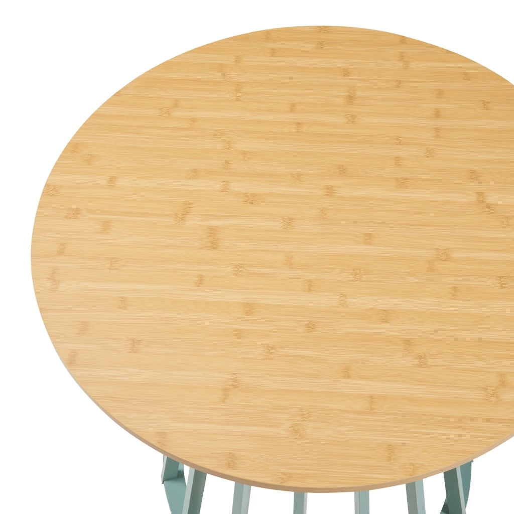 Tavolo da pranzo 76 x diametro 80 cm effetto rovere verde pastello 03_0011101