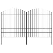 Recinzione Giardino Punta a Lancia (1,75-2)x3,4m Acciaio Nera cod mxl 16242